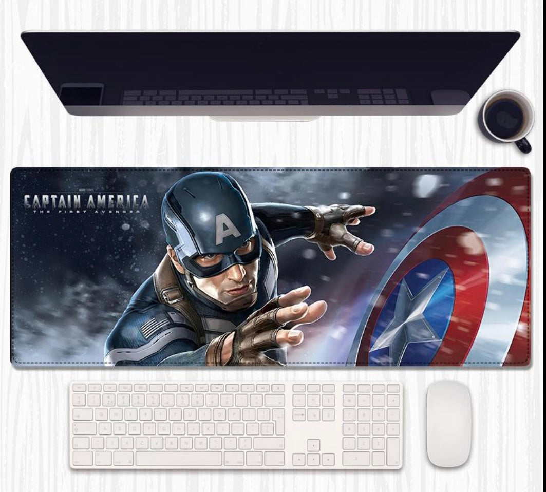 Captain America- Shield your desk in style! Bring Captain America’s iconic strength and spirit to your workspace with our premium desk mat